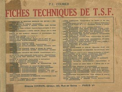 Fiches technique de T.S.F - Paul-Louis Courier - copertina