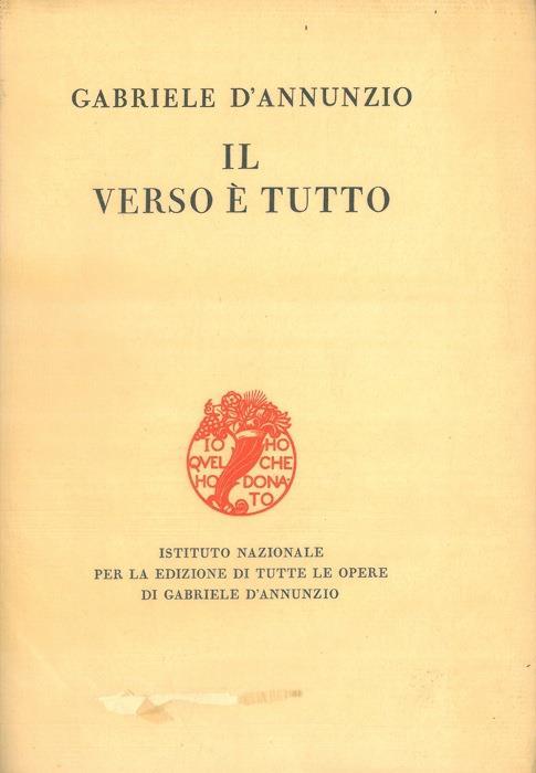 Il verso é tutto - Gabriele D'Annunzio - copertina