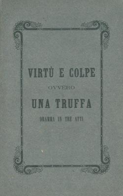 Virtù e colpe ovvero una truffa - Pietro Dineri - copertina