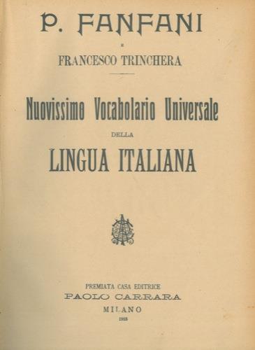 Nuovissimo Vocabolario Universale della Lingua Italiana - Pietro Fanfani - copertina