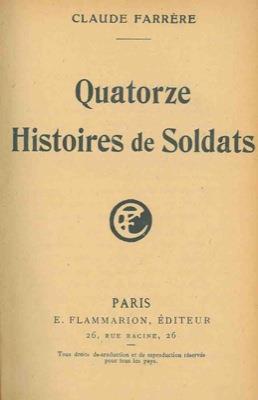 Quatorze histores de soldatos - Claude Farrére - copertina