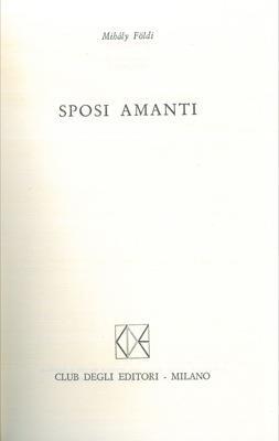 Sposi amanti - Mihàly Földi - copertina