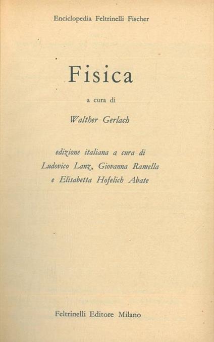 Fisica - Walther Gerlach - copertina