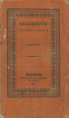 Il il compendio della storia greca - Olivia Goldsmith - copertina
