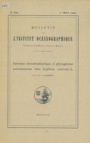 Sarcome chondroblastique et glycogénése sarcomateuse chez Scyllium canicula L - F. Ladreyt - copertina