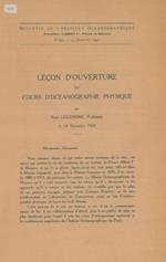 Leçon d'ouverture du cCours d'Océanographie physique