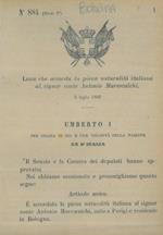 che accorda la piena naturalità italiana al signor Conte Antonio Marescalchi