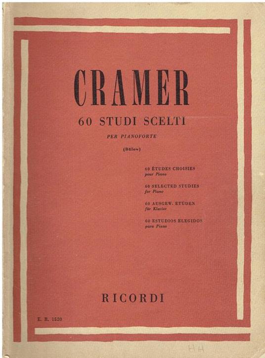 60 studi scelti per pianoforte - Johann Baptist Cramer - copertina