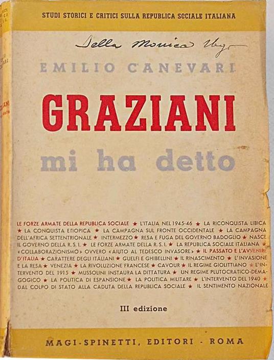 Graziani mi ha detto. 34 documenti - Emilio Canevari - copertina