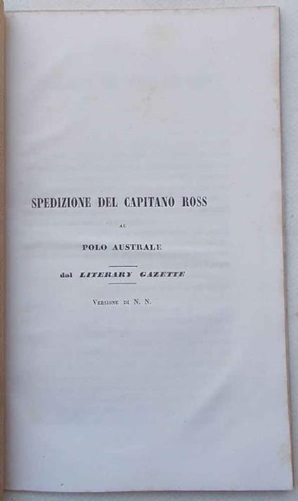 Spedizione del Capitano Ross al Polo Australe - copertina