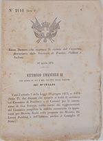 Regio Decreto che approva lo statuto del Consorzio ferroviario della Provincia di Treviso, Vicenza e Padova