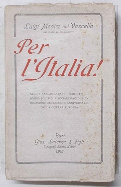 Per l'Italia - Luigi Medici Del Vascello - copertina