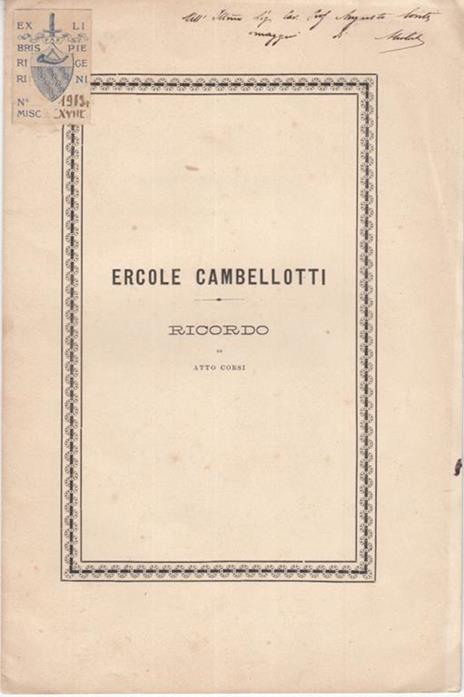 Ercole cambellotti - Atto Corsi - copertina