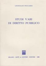 Studi vari di diritto pubblico