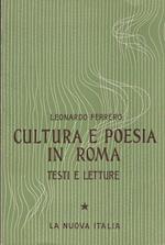 Cultura e poesia in roma testi e letture i età repubblicana