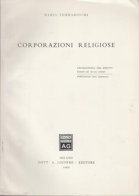 Corporazioni religiose - Mario Ferraboschi - copertina