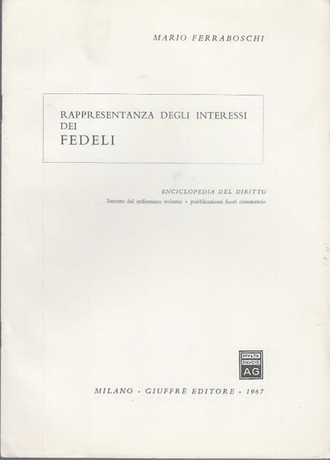 Rappresentanza degli interessi dei fedeli - Mario Ferraboschi - copertina