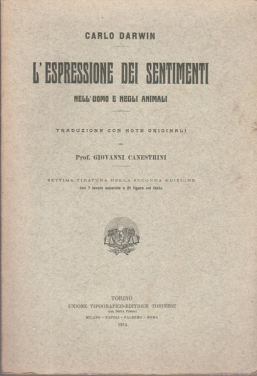 L' espressione dei sentimenti nell'uomo e negli animali - Charles Darwin - copertina