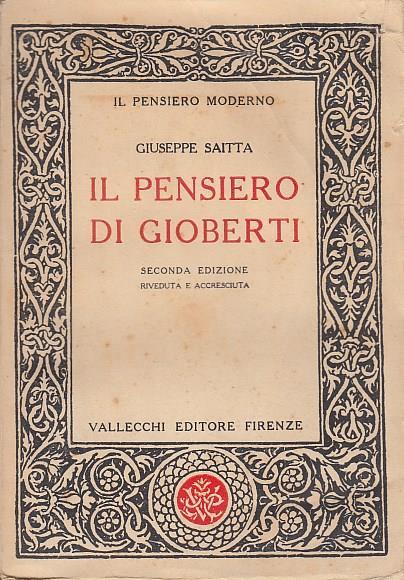 Il pensiero di Gioberti - Giuseppe Saitta - copertina