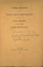 Pensieri apologetici sulla pedagogia e sulla filosofia ontologica. Studi giovanili del maestro elementare Chierico Francesco Battiati