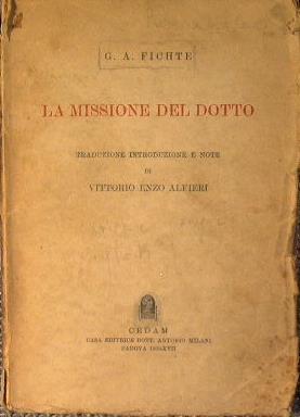 La missione del dotto - J. Gottlieb Fichte - copertina