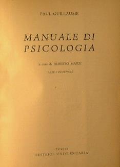 Manuale di Psicologia - Paul Guillaume - copertina