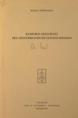 Rapporti linguistici fra mediterraneo ed oceano indiano - Manlio Cortelazzo - copertina