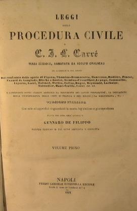 Leggi della procedura civile - L. G. Carré - copertina