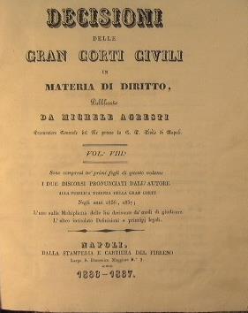 Decisioni delle Gran Corti Civili in materia di diritto - Michele Agresti - copertina
