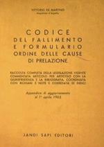 Codice del fallimento e formulario ordine delle cause di prelazione. Raccolta completa della legislazione vigente articolo per articolo con la giurisprudenza e la bibliografia, coordinata con richiami e note e corredata di indici