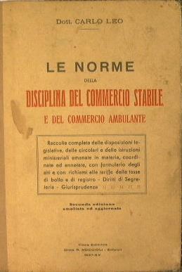 Le norme della disciplina del commercio stabile e del commercio ambulante - Carlo Leo - copertina