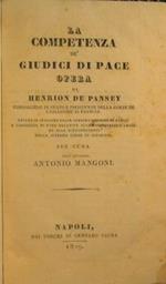 La competenza dè giudici di pace opera di Henrion de Pansey