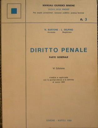 Diritto Penale. Parte generale - Nicola Bartone - copertina