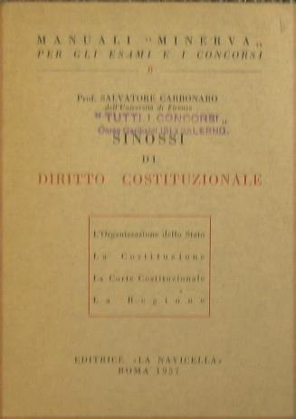 Sinossi di diritto costituzionale - Salvatore Carbonaro - copertina