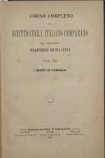 Corso completo di Diritto Civile italiano comparato. Vol. IX. I diritti di famiglia