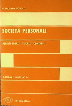 Società personali. Apetti legali-fiscali-contabili - Giancarlo Modolo - copertina
