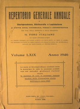 Repertorio generale annuale di giurisprudenza, bibliografia e legislazione di diritto civile, commerciale, penale e amministrativo - copertina