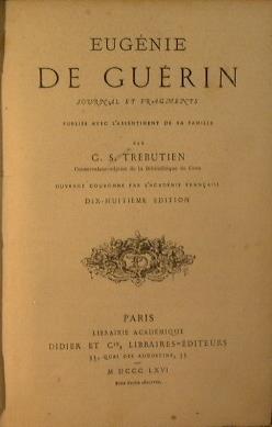 Eugenie De Guerin. Journal et fragments - Eugénie de Guérin - copertina