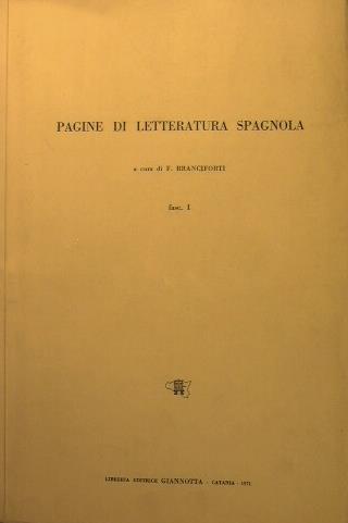 Pagine di letteratura spagnola. Rimado de Palacio. La celestina. La vida de Lazarillo de Tormes - copertina