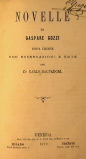 Novelle - Gasparo Gozzi - copertina