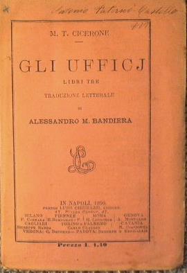 Gli Ufficj. Libri tre - M. Tullio Cicerone - copertina