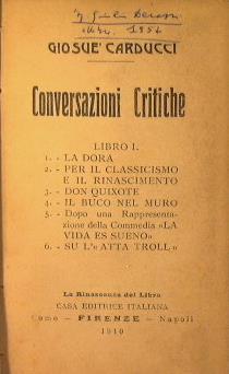 Conversazioni critiche - Giosuè Carducci - copertina
