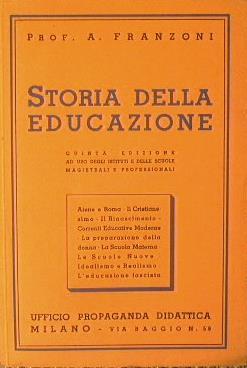 Storia della educazione - Andrea Franzoni - copertina