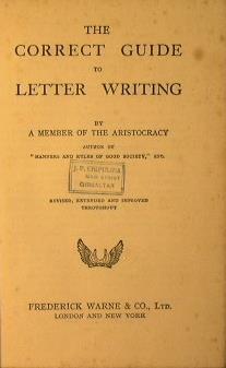 The correct guide to letter writing - copertina