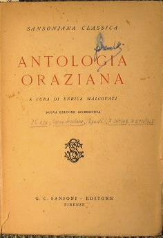 Antologia Oraziana - Enrica Malcovati - copertina