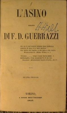 L' asino sogno di F. D. Guerrazzi - Francesco D. Guerrazzi - copertina
