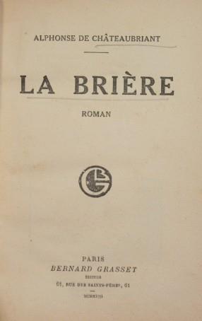 La Briére. Roman - Alphonse de Chateaubriant - copertina