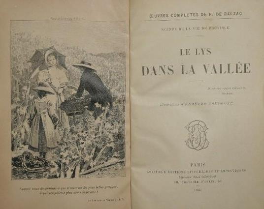 Le lys dans la vallée - Honoré de Balzac - copertina