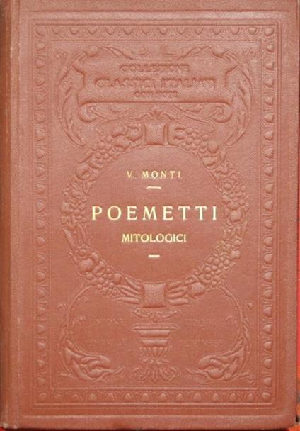 Poemetti mitologici - Vincenzo Monti - copertina