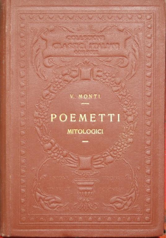 Poemetti mitologici - Vincenzo Monti - copertina